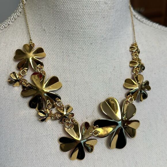 KATE SPADE NECKLACE & EARRINGS POINSETTIA FLOWERS DAISIES POPPIES REVERSIBLE NWT - Picture 3 of 16